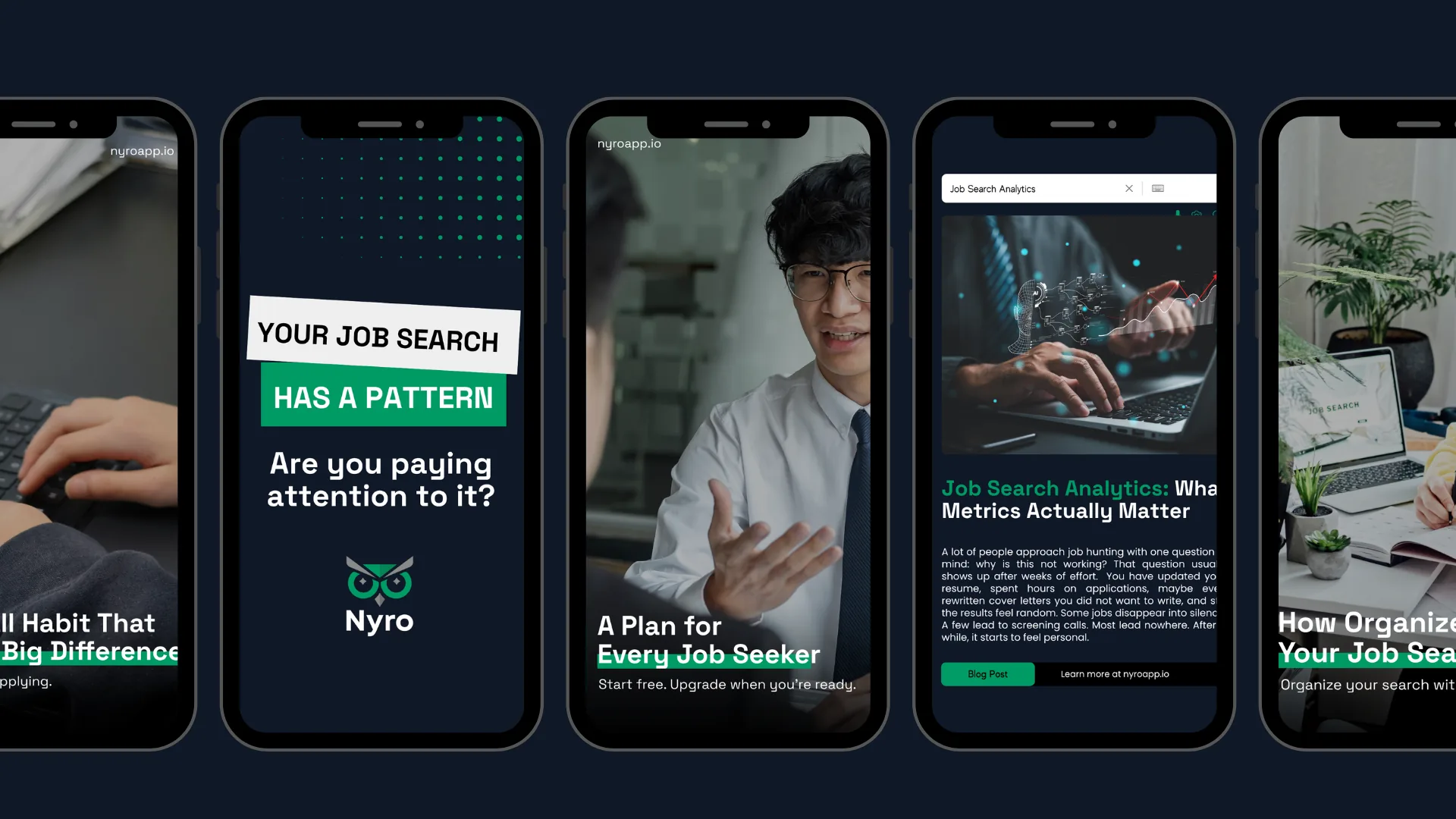 Nyro stories: your job search has a pattern, a plan for every job seeker and job search analytics