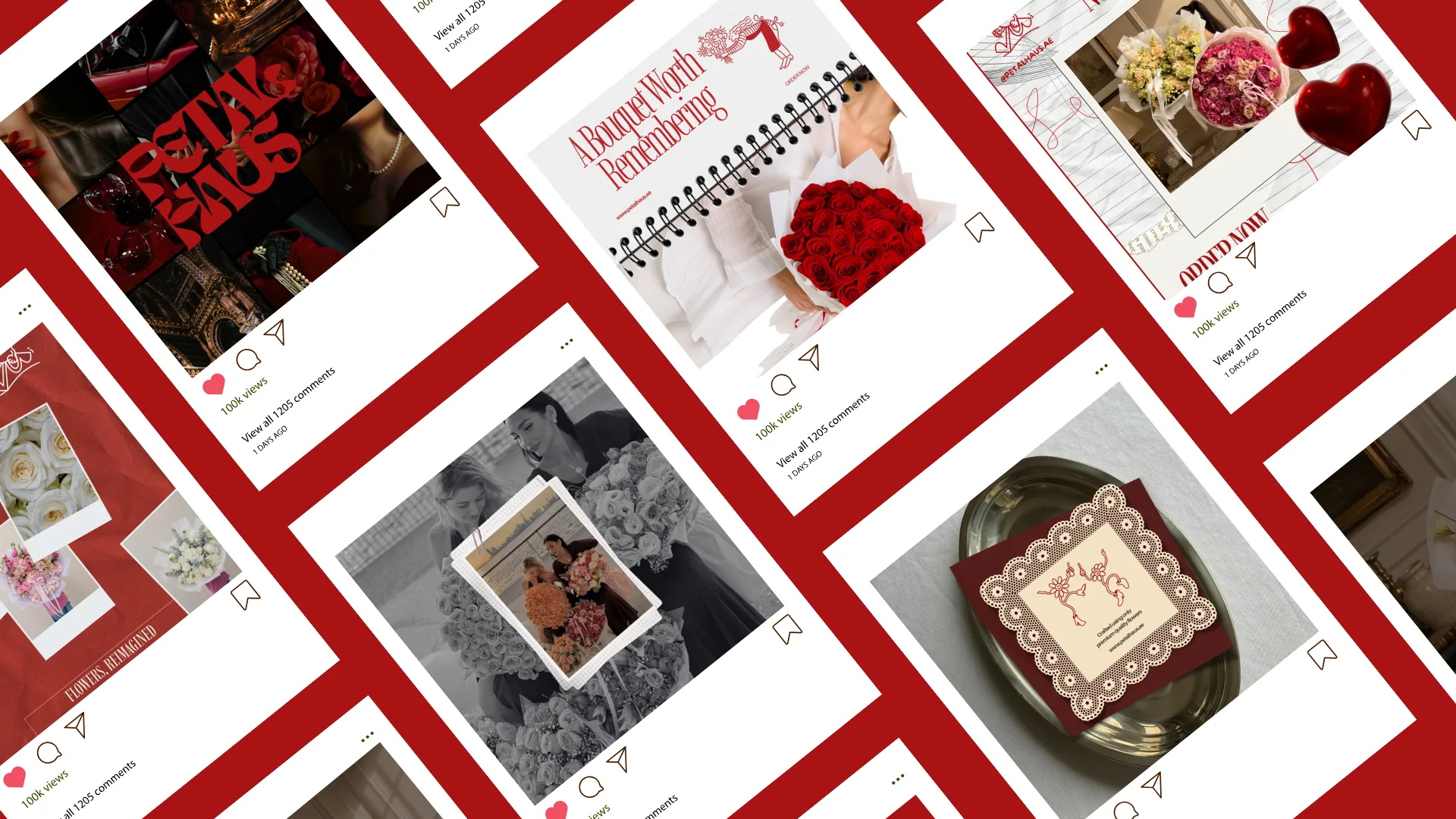 Petal Haus Instagram feed: a bouquet worth remembering, roses and hearts