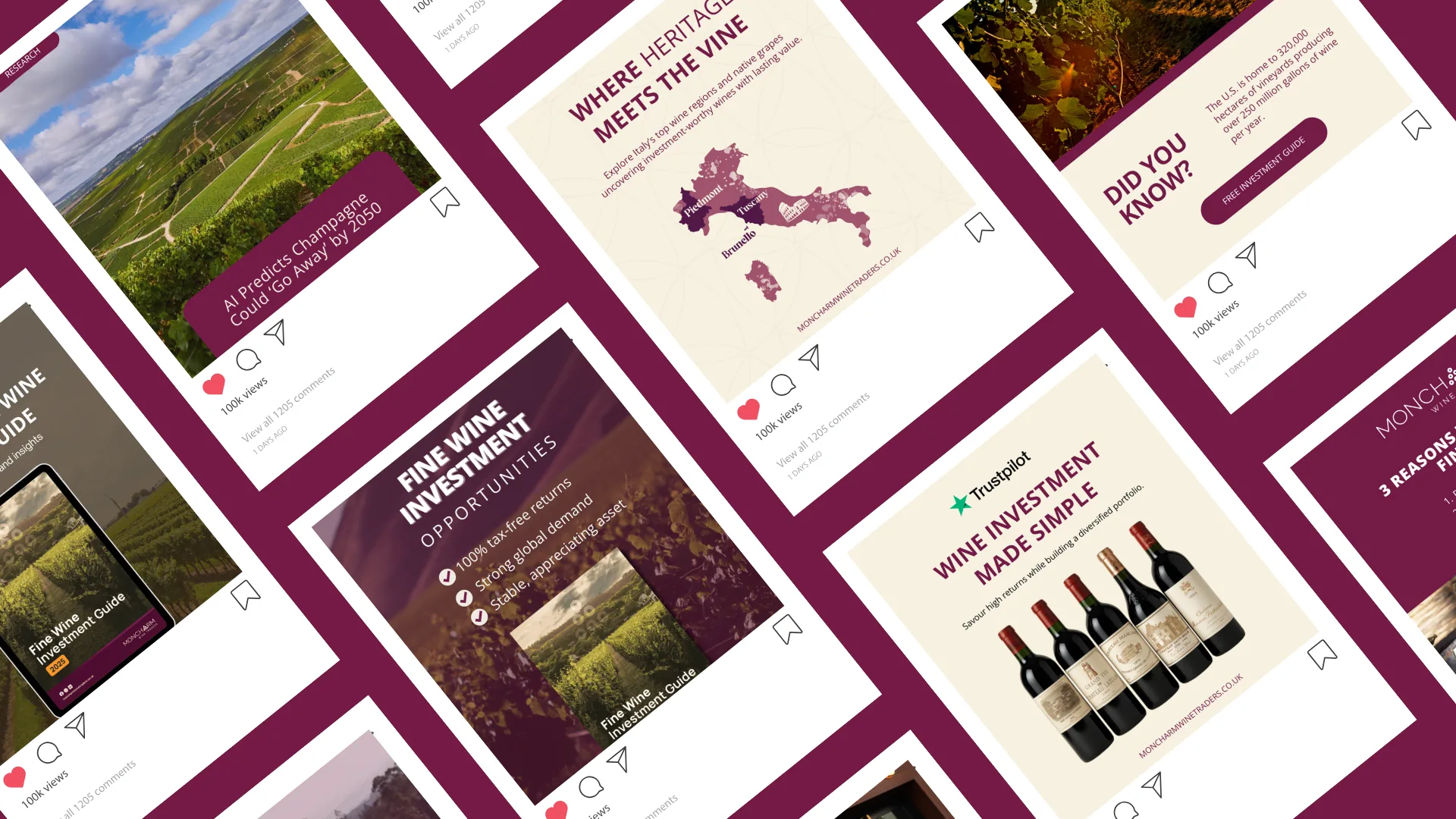 Moncharm Instagram feed: where heritage meets the vine and wine investment made simple